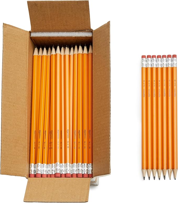 Wood-Cased #2 Pencils, Pre-sharpened, HB Lead Bulk Box, 150 Count, Yellow