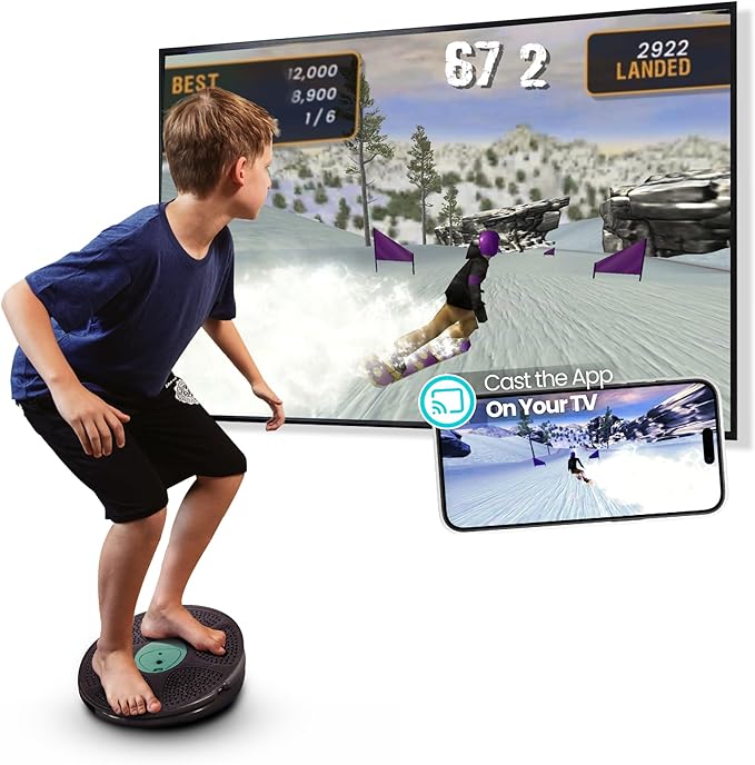 App-Enabled Balance Board. Smart Bluetooth Sensor, 12 FREE Interactive Games - Fun, Balance Training and Home Gym Workout! Boost Coordination & Strength for Teens and Adults