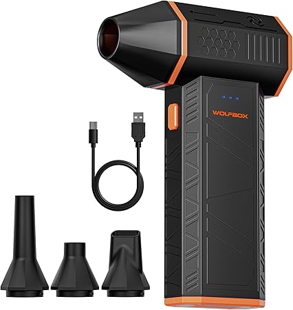 Compressed Air Duster-110000RPM Super Power Electric Air Duster, 3-Gear Adjustable Mini Blower with Fast Charging, Dust Blower for Computer, Keyboard, House, Outdoor and Car