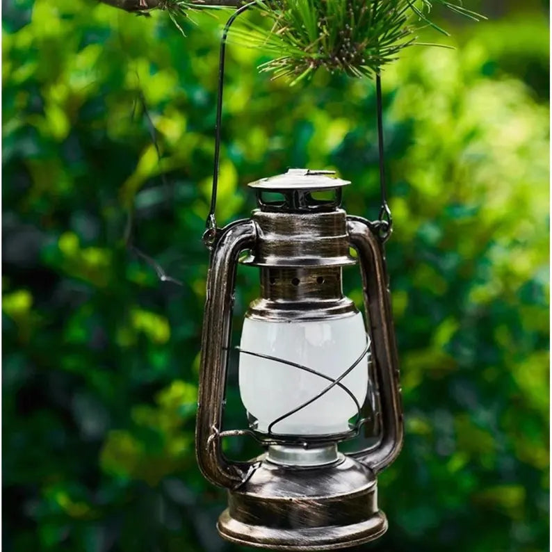 Retro Camping Lantern Vintage Hanging Lamp Portable Handheld Lantern Nostalgic Electric Hurricane Lantern Gift For Birthday