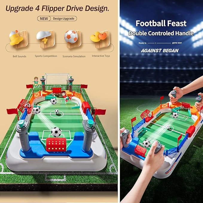 Soccer Board Game for Kids: Mini Foosball Table Game - Interaction Soccer Toys for 3 4 5 6 7 8-12 Year Old Indoor Family Playroom Party - Perfect Birthday Sports Gift for Boys Girls