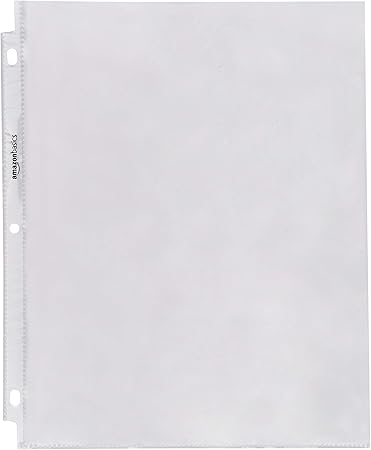 Basics Sheet Protectors for 3 Ring Binder, Heavyweight, Polypropylene, 8.5 x 11 Inch, 200-Pack, Clear