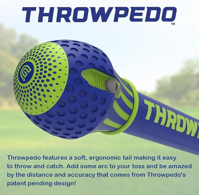 SPORTS THROWPEDO - The Ultimate Long-Distance Underhand Throw and Catch Game with Self-Correcting Technology for Pinpoint Accuracy - Patent Pending