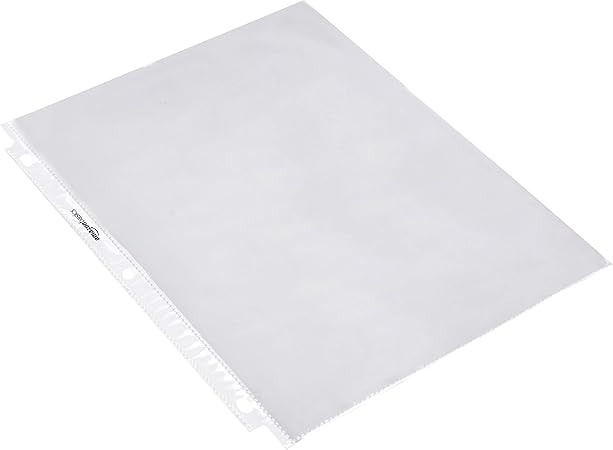 Basics Sheet Protectors for 3 Ring Binder, Heavyweight, Polypropylene, 8.5 x 11 Inch, 200-Pack, Clear