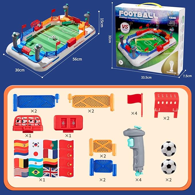 Soccer Board Game for Kids: Mini Foosball Table Game - Interaction Soccer Toys for 3 4 5 6 7 8-12 Year Old Indoor Family Playroom Party - Perfect Birthday Sports Gift for Boys Girls