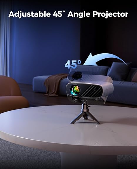 Mini Projector for iPhone, 2025 Upgraded 1080P HD Projector, 8000L Portable Projector with Tripod, Movie Projector Compatible with Android/iOS/Windows/TV Stick/HDMI/USB
