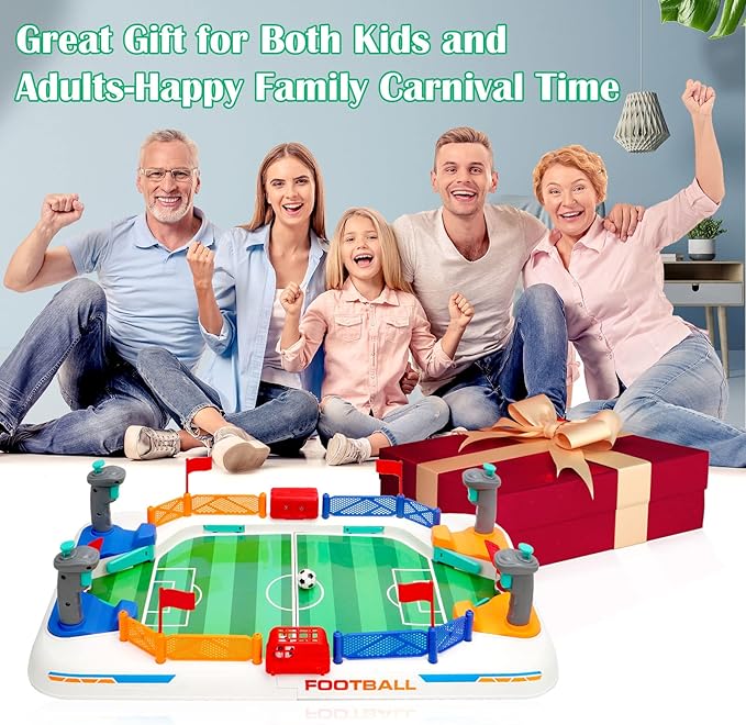 Soccer Board Game for Kids: Mini Foosball Table Game - Interaction Soccer Toys for 3 4 5 6 7 8-12 Year Old Indoor Family Playroom Party - Perfect Birthday Sports Gift for Boys Girls