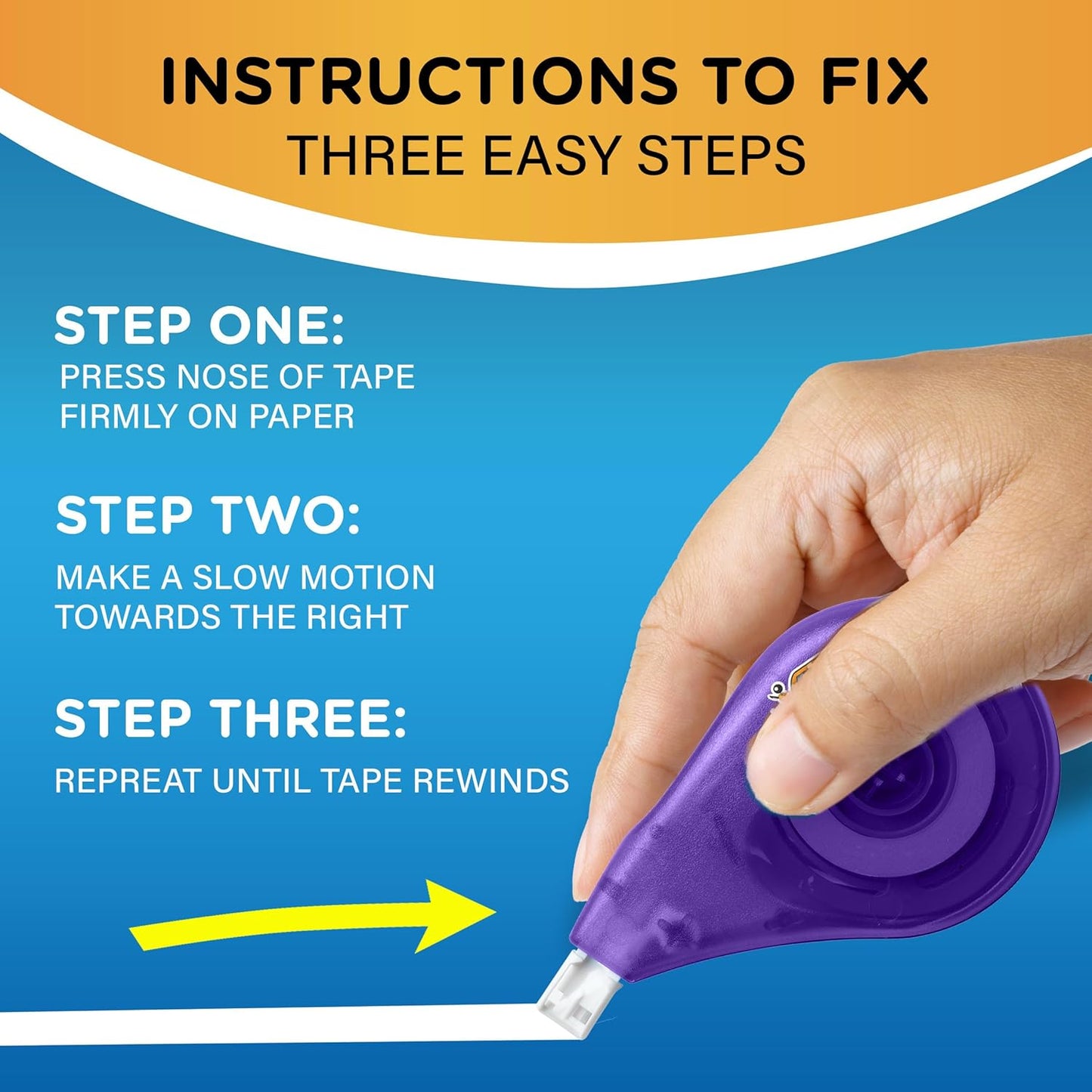 Correct Tear-Resistant Correction Tape with 39.3 ft of Tape, 10-Count Pack in White