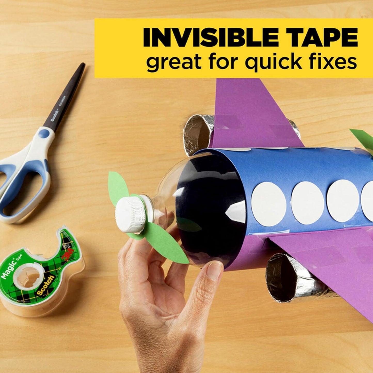 Magic Tape, Invisible, Home Office Supplies and Back to School Supplies for College and Classrooms, 6 Rolls with Dispensers