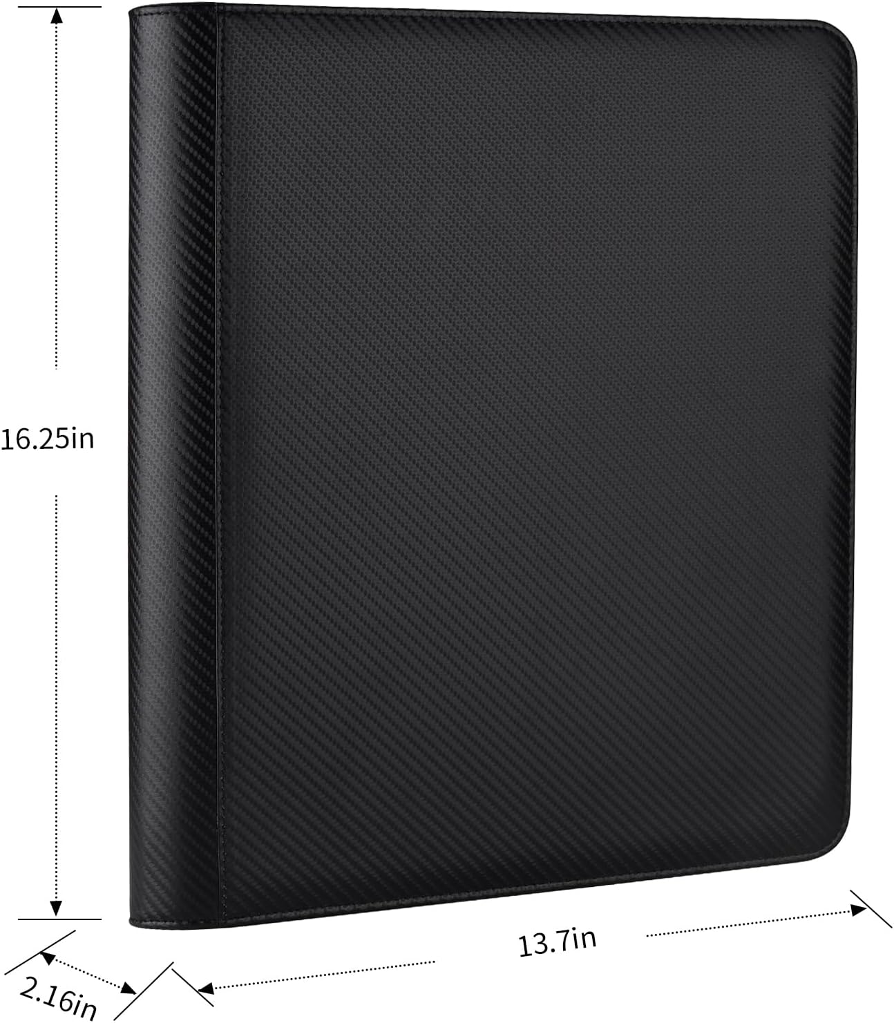 Toploader Binder, Holds 288 Toploaders, 9 Pocket Top Loader Binders with Sleeves for 3 x 4'' Toploaders, Double-Sided Pocket Top Loader Storage Binder, Trading Card Binder - Carton Black