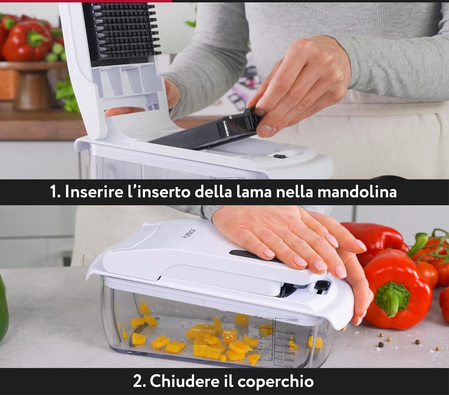 Vegetable Cutter Manual Vegetable Spiralizer – Multifunction Manual Vegetable Slicer Slicer Vegetable Cutter Fruit Onion Potato Julienne Cubes (9-in-1 White)