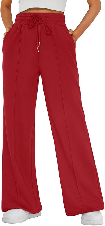 Womens Wide Leg Sweatpants High Waisted Baggy Pants Drawstring Athletic Joggers