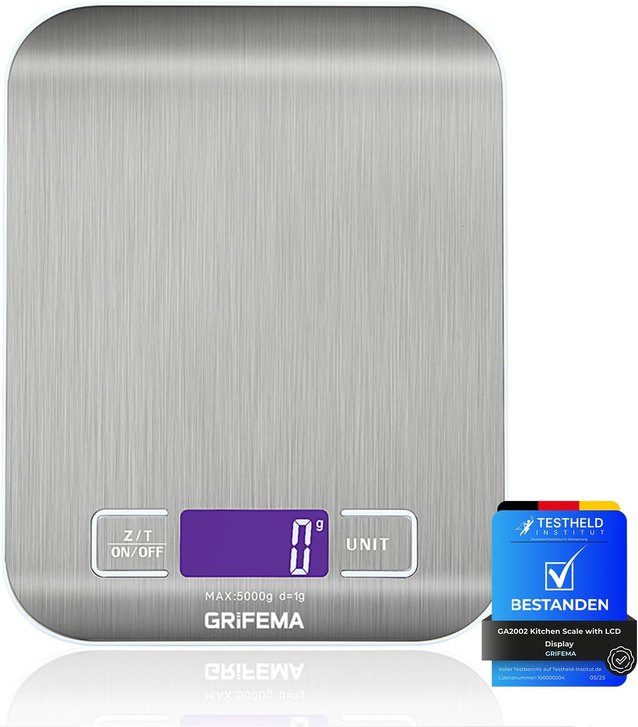 Smart Digital Kitchen Scale with Tare Function, 5 kg/11 lbs Professional High Precision Electronic Scale for Home and Kitchen (Batteries Included)