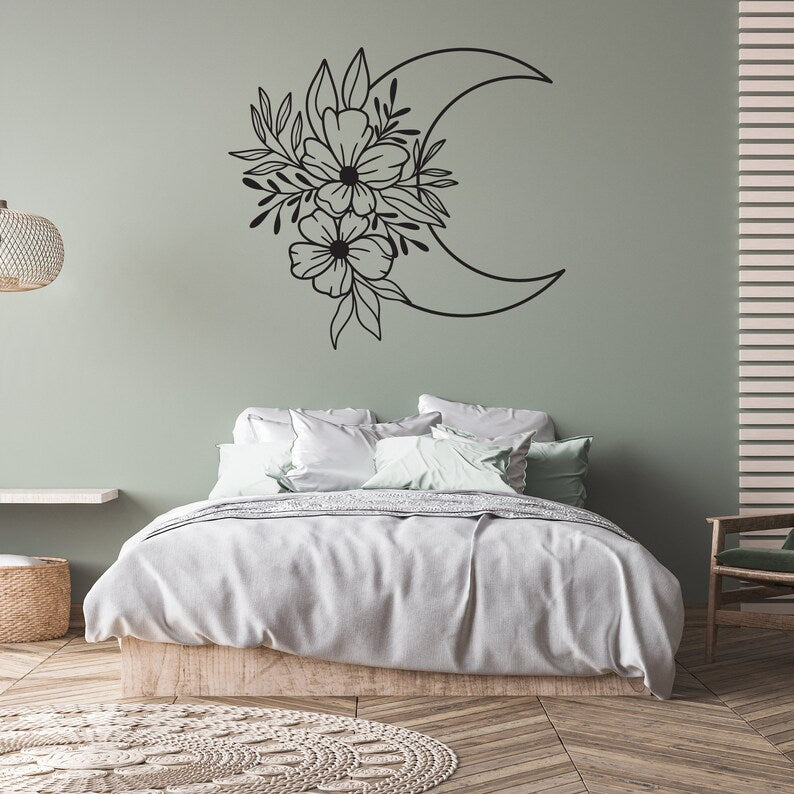 Floral moon svg bundle\ Moon with flowers svg\ dxf png jpg\ Celestial moon svg bundle\ Moon flower with feathers svg\ Instant Download