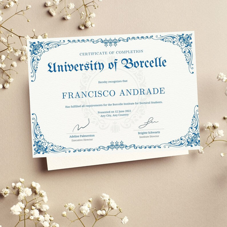 Editable University & College Diploma Template for novelty\ GED\ Certificate\ canva editable design\ graduation diploma