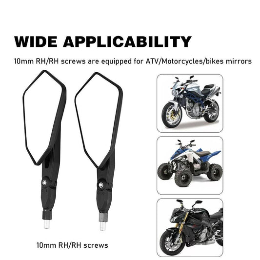 Pair of approved Rearview Mirrors, Scooter Mirrors, Motorcycle Custom Sport