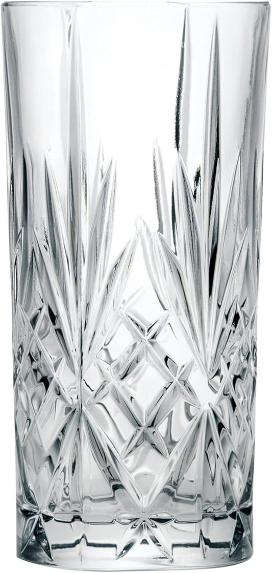 Melodia Crystal Hi-Ball Cocktail Water Tumblers Glasses, 350 ml, Set of 6
