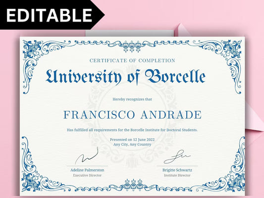 Editable University & College Diploma Template for novelty\ GED\ Certificate\ canva editable design\ graduation diploma