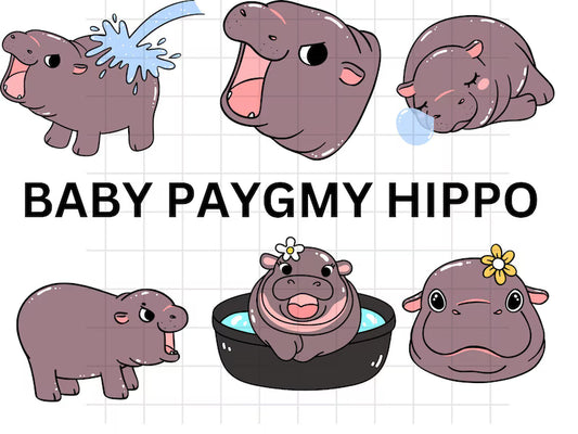 Hippo SVG\ Baby Hippo Svg\ Cute Hippo Svg\ Hippo clipart\ Boy Girls Hippo birthday shirt\ Jungle animals Hippo Cut files Digital Download