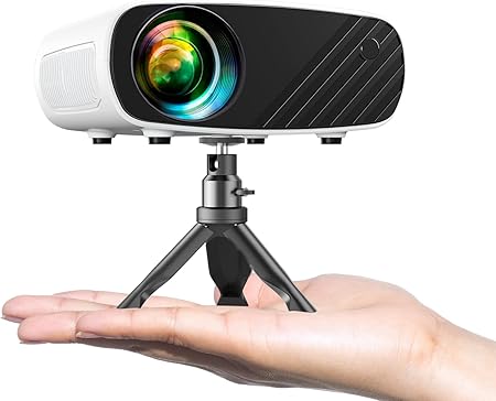 Mini Projector for iPhone, 2025 Upgraded 1080P HD Projector, 8000L Portable Projector with Tripod, Movie Projector Compatible with Android/iOS/Windows/TV Stick/HDMI/USB