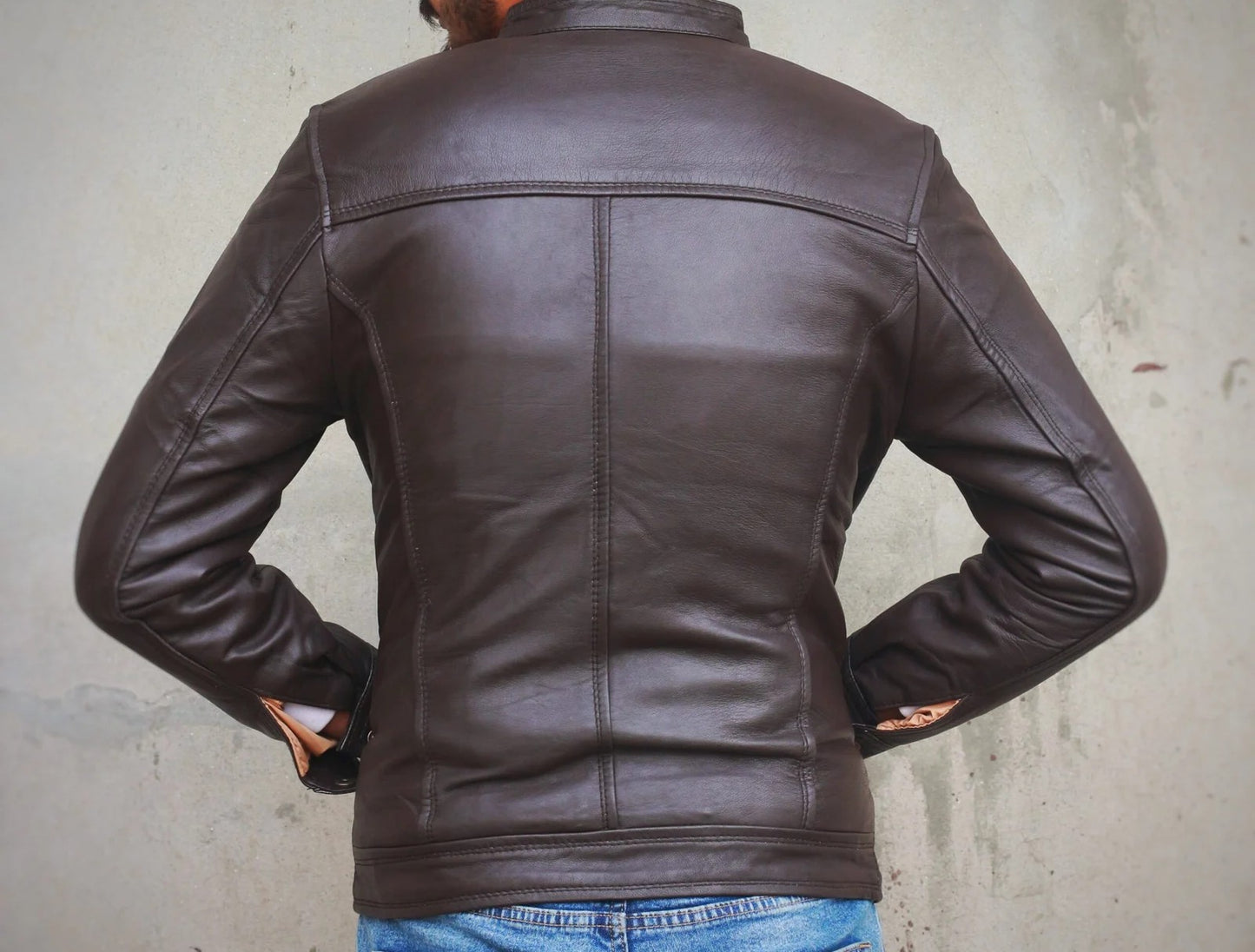 Plain Brown Leather Jacket