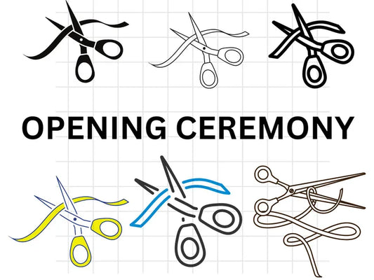Ribbon Cutting Vector Clipart Set\ Outline\ Silhouette Stamp & Color Graphic Illustrations\ Celebration Sublimation\ PNG\ JPG\ SVG