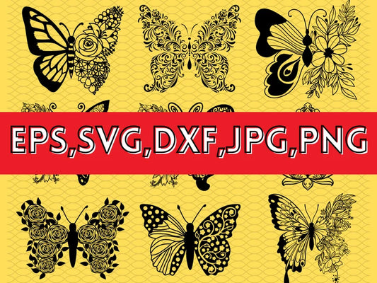 Floral butterfly svg\ butterfly Svg bundle\ Floral Woman SVG\ butterfly fairy svg\ Butterfly flower svg\ butterfly wings Svg\ Cricut, Eps
