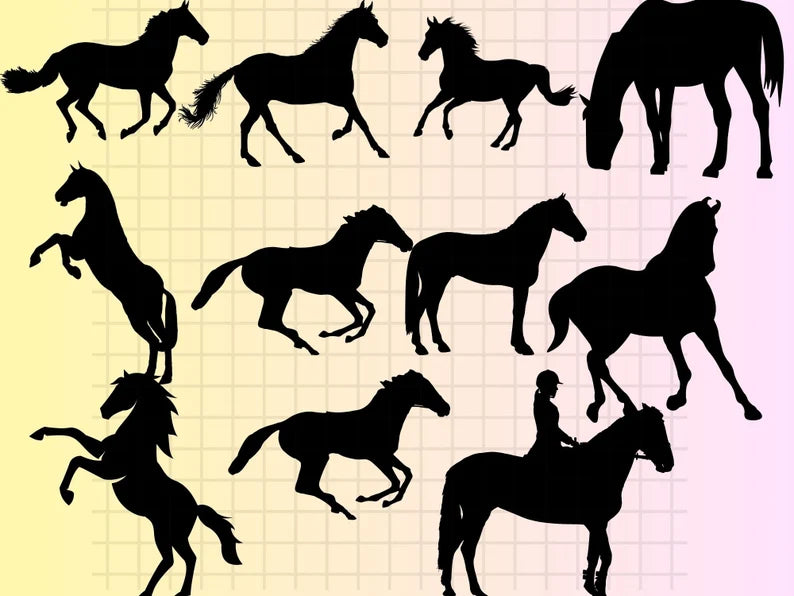 Horse svg\ Horse head svg\ Horse Silhouette\ Horse Heart Svg\ Horseshoe SVG\ Animal Svg\ riding svg\ cutting files for cricut silhouette