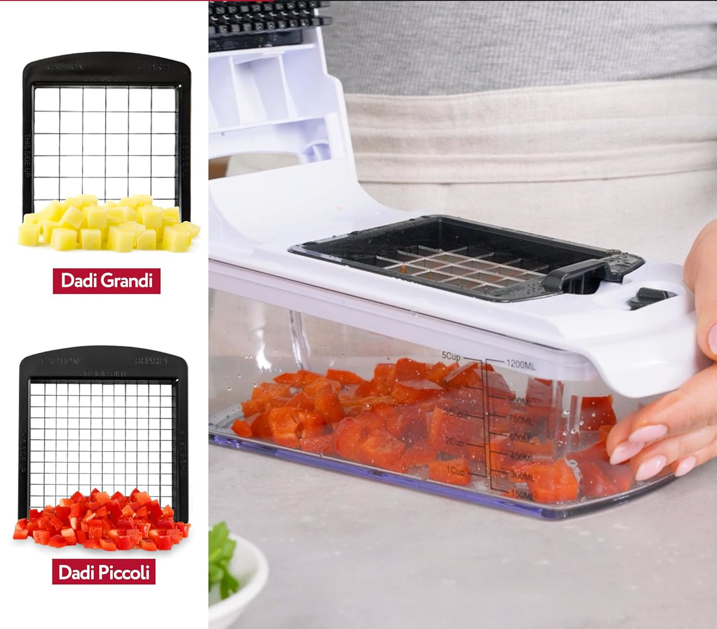 Vegetable Cutter Manual Vegetable Spiralizer – Multifunction Manual Vegetable Slicer Slicer Vegetable Cutter Fruit Onion Potato Julienne Cubes (9-in-1 White)