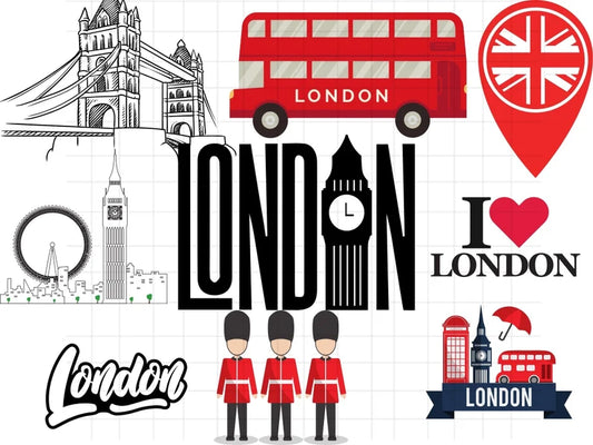 London ClipArt\ Sticker Clipart\ British ClipArt\ Cute ClipArt\ Goodnotes Stickers\ Commercial Clipart\ Hand Painted ClipArt