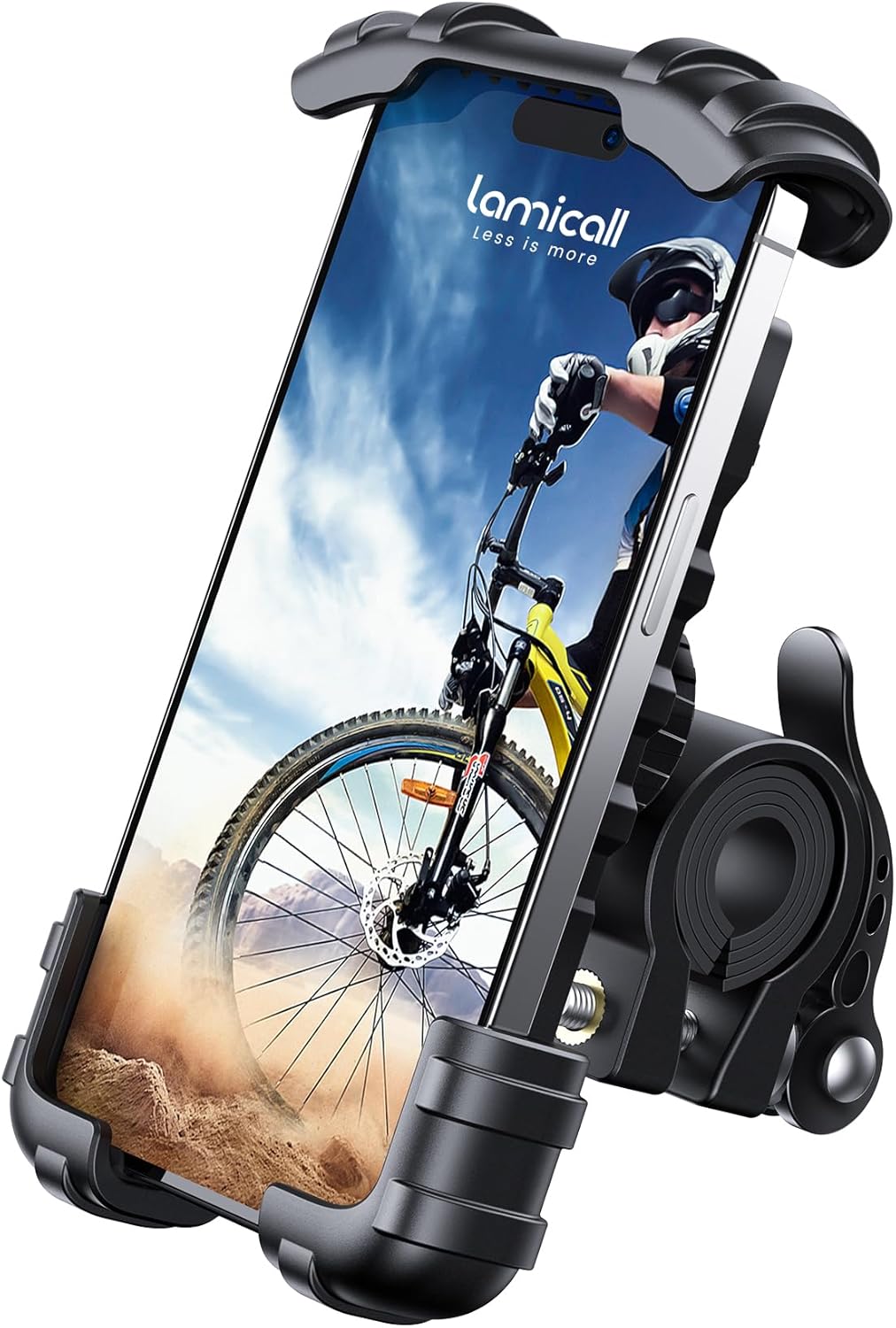Bike Phone Holder, Motorcycle Mount - Motorcycle Phone Holder, Handlebar Cell Phone Clamp, Scooter Phone Clip for iPhone Air 17 Pro Max, 16 15 Pro Max Plus, S20, More 4.7 to 6.8" Smartphones