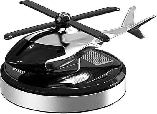 Helicopter Car Air Freshener Solar Powered Perfume Diffuser with 6PCS Cologne Fragrance Tablets Interior Decorative Accessories Smart Deodorizer For Men