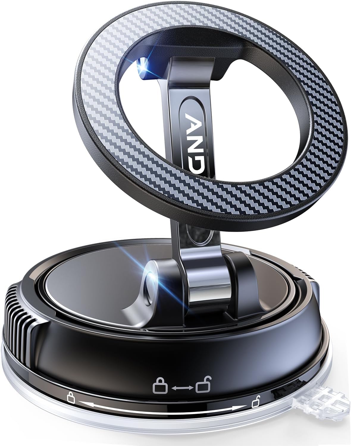 Car Phone Holder for Magsafe [78+LBS Strongest Suction & 2400gf Magnetic] 360° Adjustable Car Phone Mount, Phone Holders for Your Car for iPhone 17 Pro Max 16 15 14 13 12 Air Plus (Carbon Fiber)