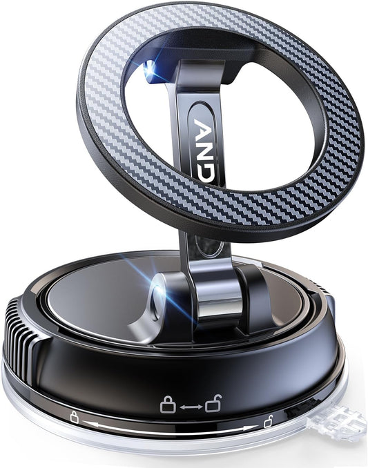 Car Phone Holder for Magsafe [78+LBS Strongest Suction & 2400gf Magnetic] 360° Adjustable Car Phone Mount, Phone Holders for Your Car for iPhone 17 Pro Max 16 15 14 13 12 Air Plus (Carbon Fiber)