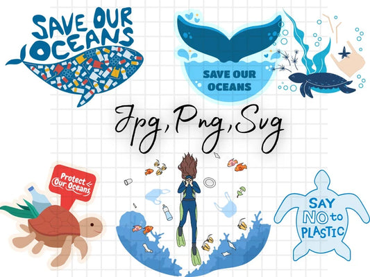 Save Our Oceans\ save the sea vector\ eco\ protect nature\ digital clipart\ t-shirt design\ instant download (svg, jpeg, png)