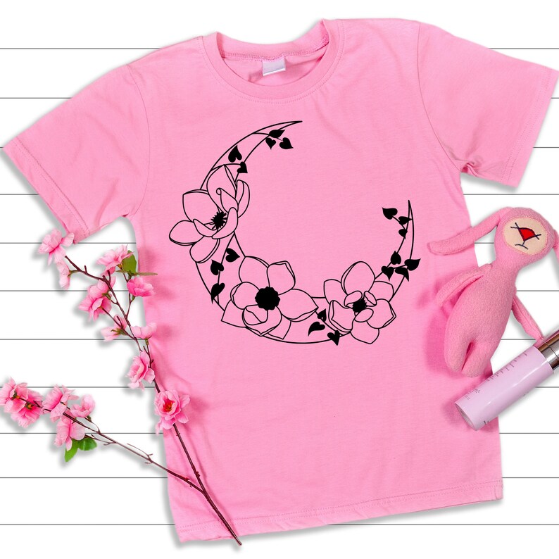 Floral moon svg bundle\ Moon with flowers svg\ dxf png jpg\ Celestial moon svg bundle\ Moon flower with feathers svg\ Instant Download