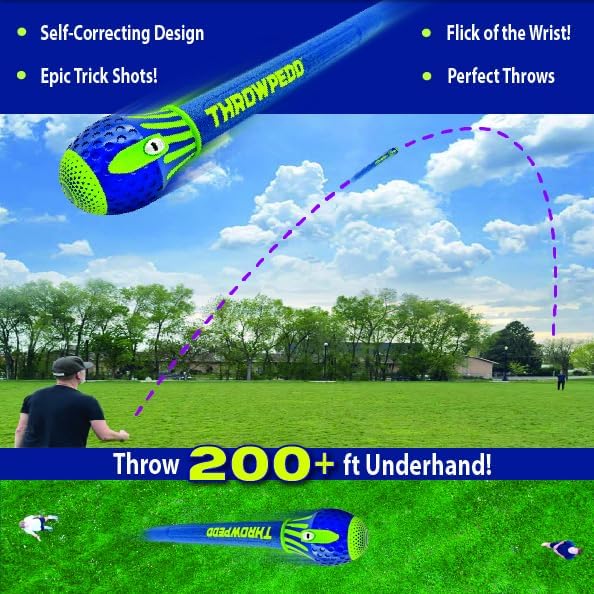 SPORTS THROWPEDO - The Ultimate Long-Distance Underhand Throw and Catch Game with Self-Correcting Technology for Pinpoint Accuracy - Patent Pending