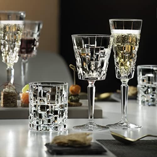 taliana S.p.a. Etna Line | Modern Glass Water Glasses Set of 6 Crystal Glasses