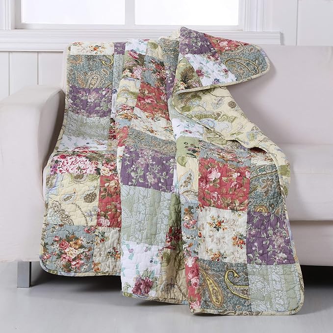 Home Blooming Prairie Quilted Patchwork Throw