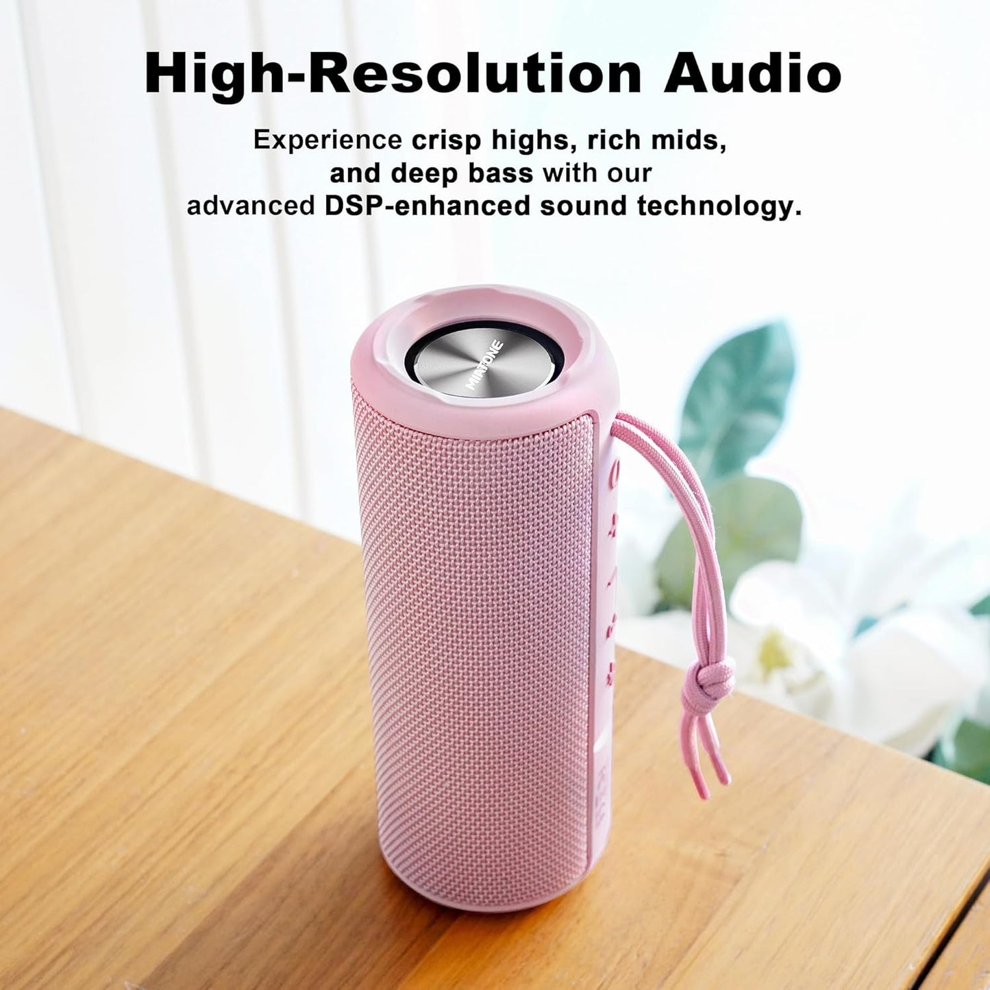 Outdoor Portable Bluetooth Speaker Waterproof Wireless Speakers Gifts for Women Mothers Mom Wife Her - Pink