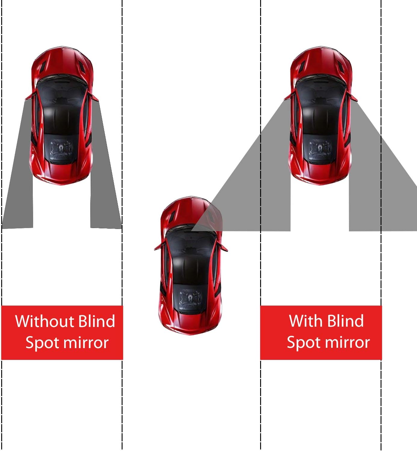 Blind Spot Mirror, 2" Round HD Glass Frameless Convex Rear View Mirrors Exterior Accessories with Wide Angle Adjustable Stick for Car SUV and Trucks, Pack of 2