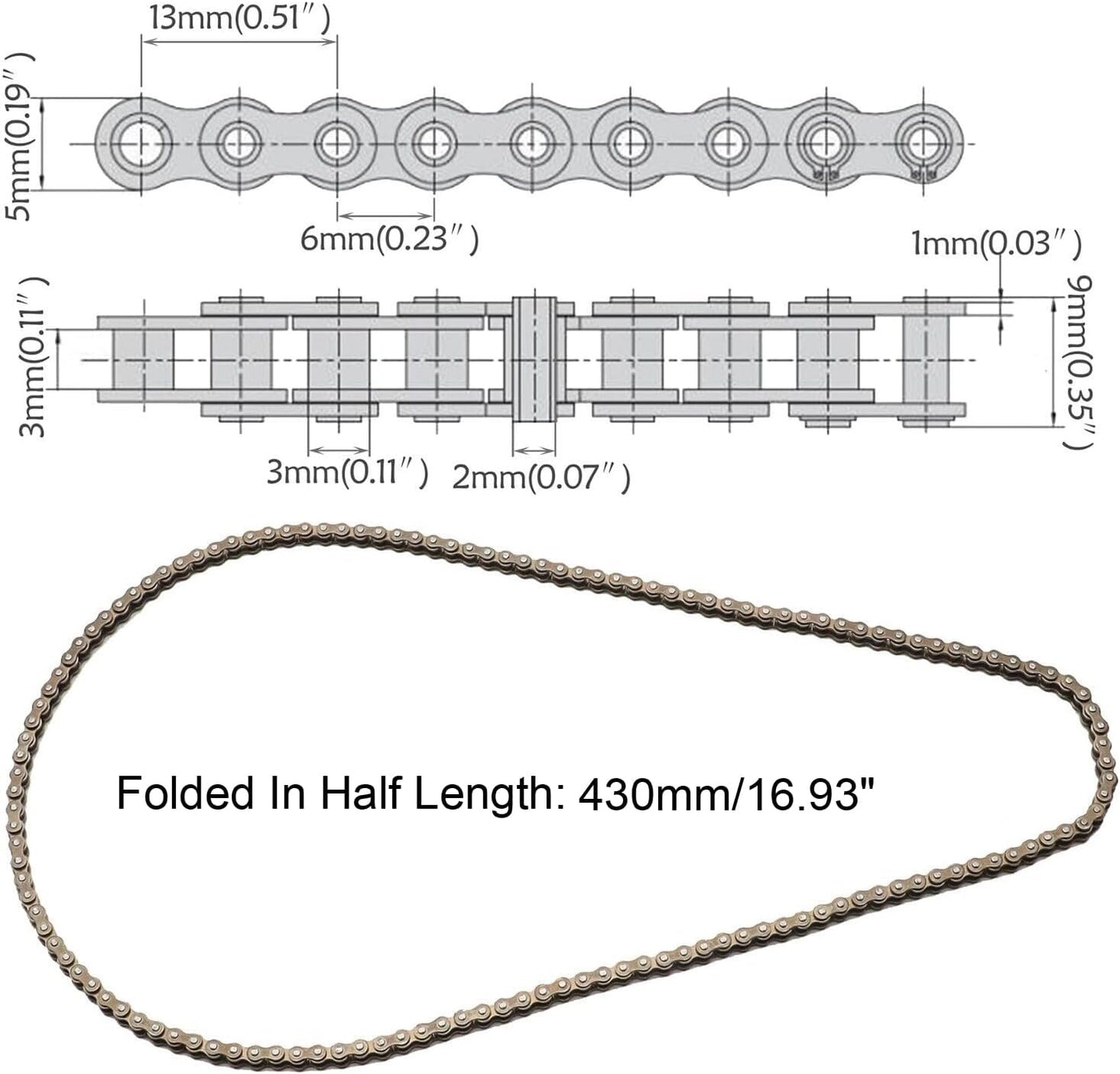 Mini Chain Links for 2 Stroke 47cc 49cc Chinese Pocket Bike Mini Dirt Pit Bike Minimoto Scooter - Only for Mini Motorbike