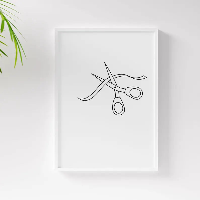Ribbon Cutting Vector Clipart Set\ Outline\ Silhouette Stamp & Color Graphic Illustrations\ Celebration Sublimation\ PNG\ JPG\ SVG