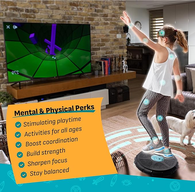 App-Enabled Balance Board. Smart Bluetooth Sensor, 12 FREE Interactive Games - Fun, Balance Training and Home Gym Workout! Boost Coordination & Strength for Teens and Adults