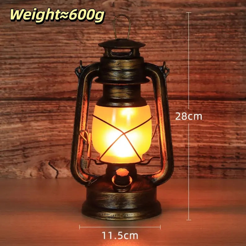 Retro Camping Lantern Vintage Hanging Lamp Portable Handheld Lantern Nostalgic Electric Hurricane Lantern Gift For Birthday