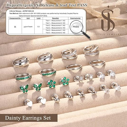 Hypoallergenic Gold Stud Hoop Earrings for Women Men Surgical Stainless Steel Flat Back Earrings Small 14K Gold Huggie Hoops Cartilage Earring Set for Multiple Piercing Jewelry Gifts for Women