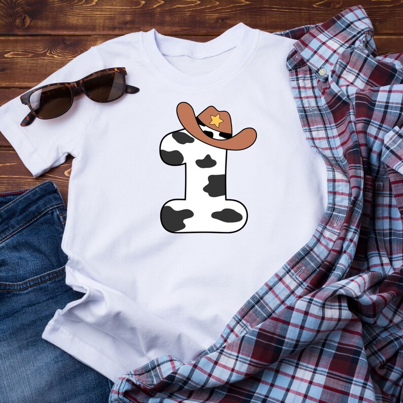 Cow number birthday svg\ 1st birthday svg\ Cow print svg\ Birthday girl Kid cow svg\ Kids cut file\ Birthday gift\ Birthday party shirt PNG
