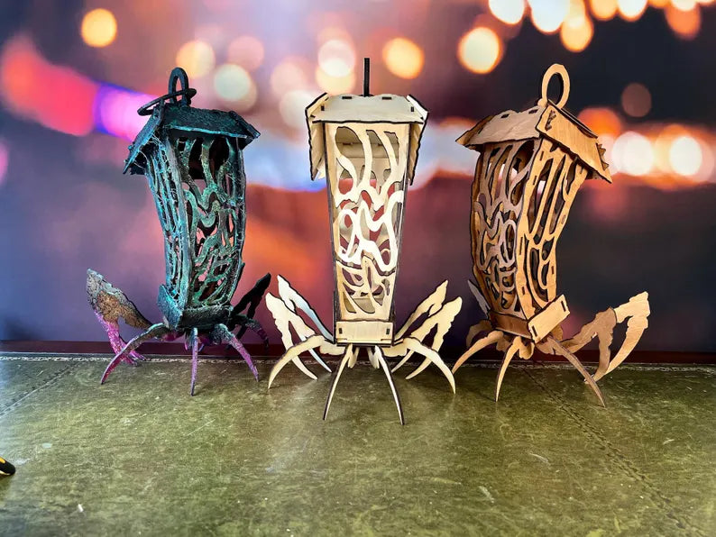 Lantern Spider Gothic Halloween 3mm Laser cut (svg dxf Ai xcs ibrn Lightburn)
