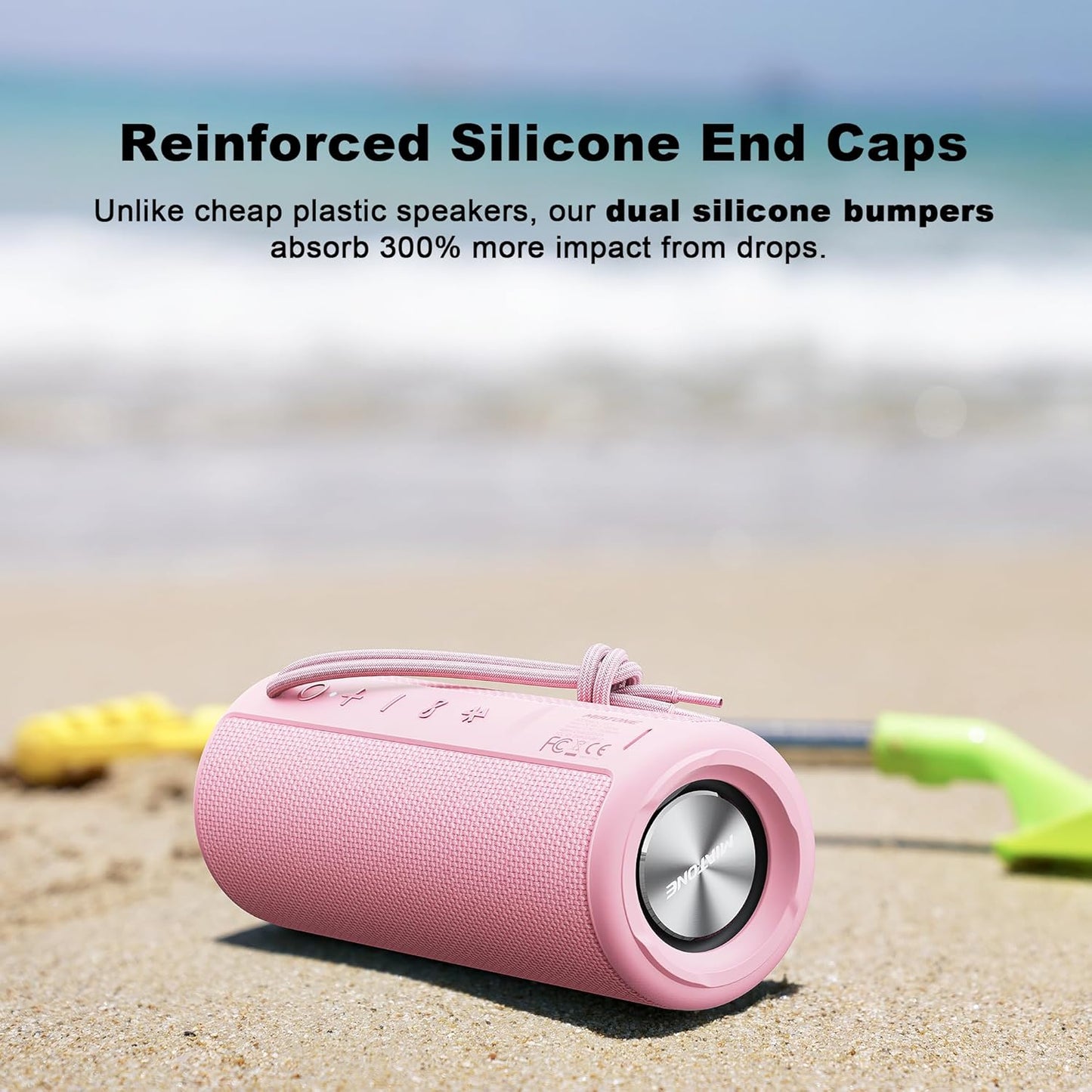 Outdoor Portable Bluetooth Speaker Waterproof Wireless Speakers Gifts for Women Mothers Mom Wife Her - Pink