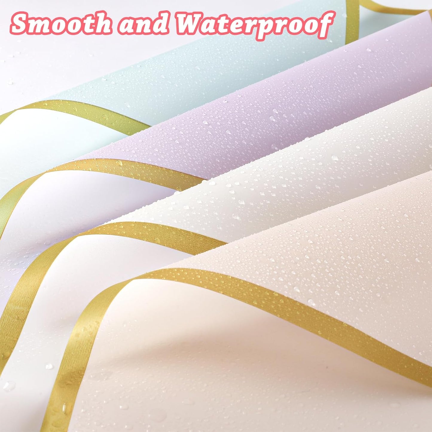 20 Sheets Bouquet Wrapping Paper, Waterproof Floral Wrapping Paper, Florist Supplies Packaging Paper, Flower Wrapping Paper for Commemoration Day, Festival,Wedding, Birthday, Gift DIY (Pink)